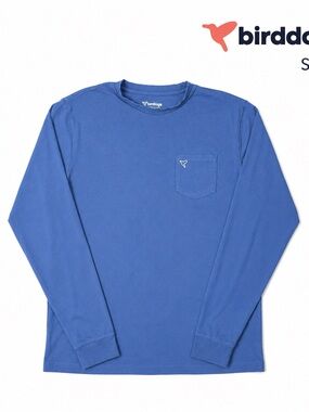 Birddogs Blue Long Sleeve Pocket Tee Men’s Large Stretch Cotton